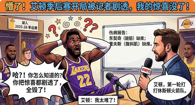 开云体育下载部门-两耳不闻窗外事，一心只打圣贤球！艾顿竟不知湖人季后赛对手是谁